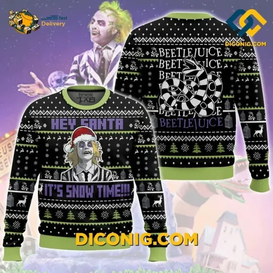 Discover Beetlejuice It Snow Time Ugly Christmas Sweater