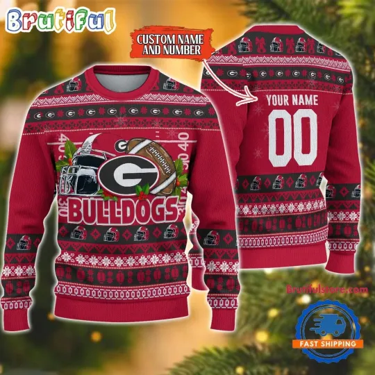 Discover GA bulldogs Ugly Christmas Sweater  Custom Fan Football Gift