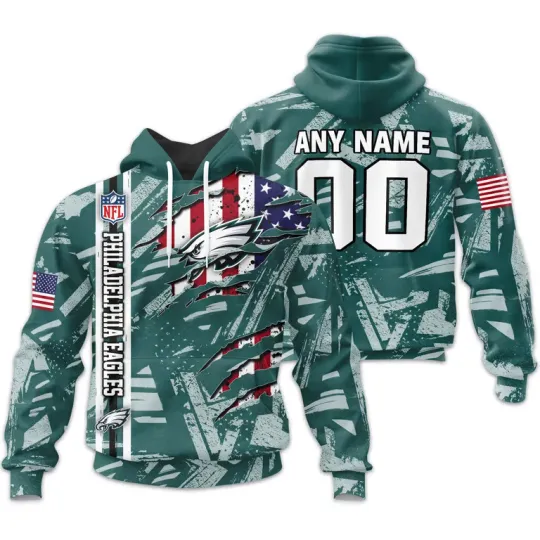 Philadelphia Eagles | Personalized Hoodie Crack On Grunge