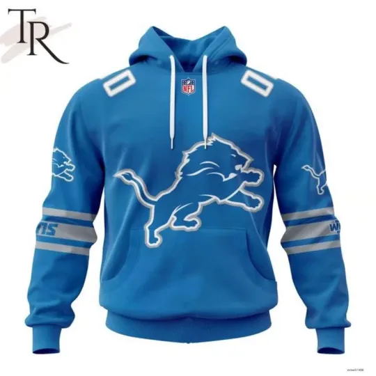 Detroit Lions Personalized Name And Number Hoodie