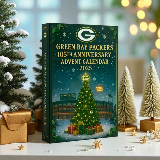 Green Bay Packers 105th Anniversary Acrylic Advent Calendar with 24 Ornaments
