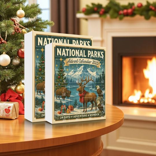 Discover National Parks Acrylic Advent Calendar 2025 - Ornament Countdown for Home & Living Decor
