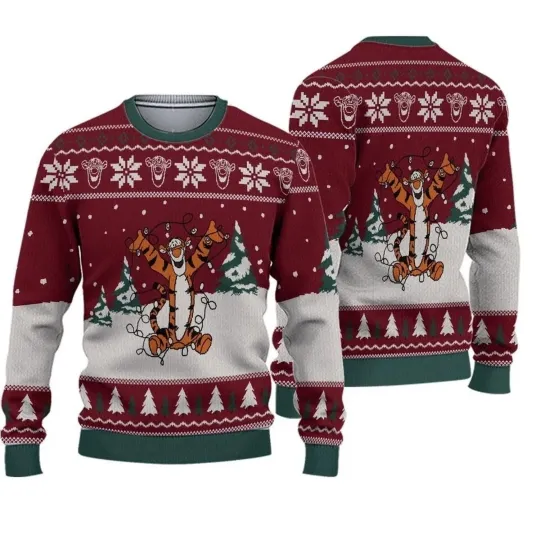 Discover Winnie The Pooh Tigger Funny Ugly Christmas Sweater For Men, Pooh Sweater