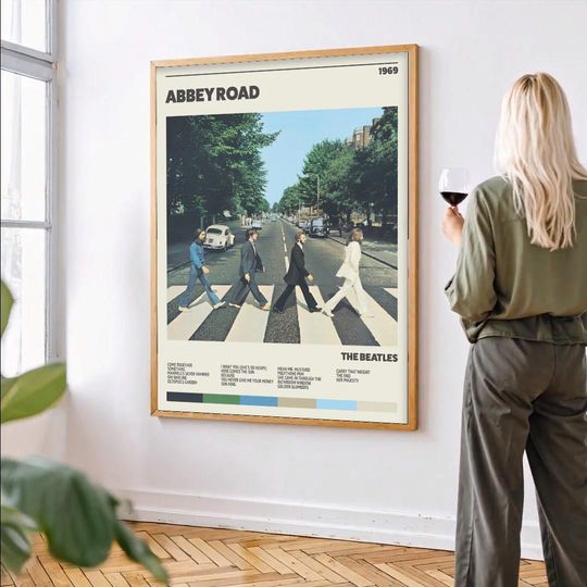 Vintage The Beatles Abbey Road Album Cover Poster for Music Fans