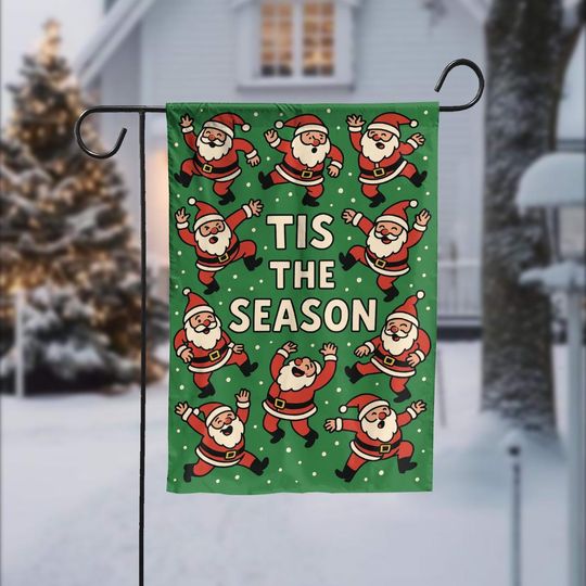 Discover Funny Santa Garden Flag, Tis The Season Christmas Yard Decor, Holiday Outdoor Decoration, Festive Winter Double Sided Flag