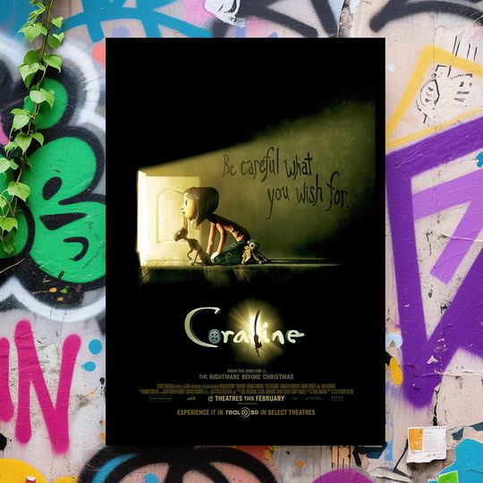 Coraline Movie Poster - Wall Art - Vertical Matte Poster - Classic Film Collectible