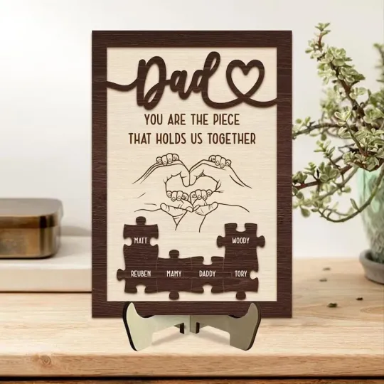 Custom Dad Puzzle Sign – Father's Day Gift from Kids or Wife – Family Decor