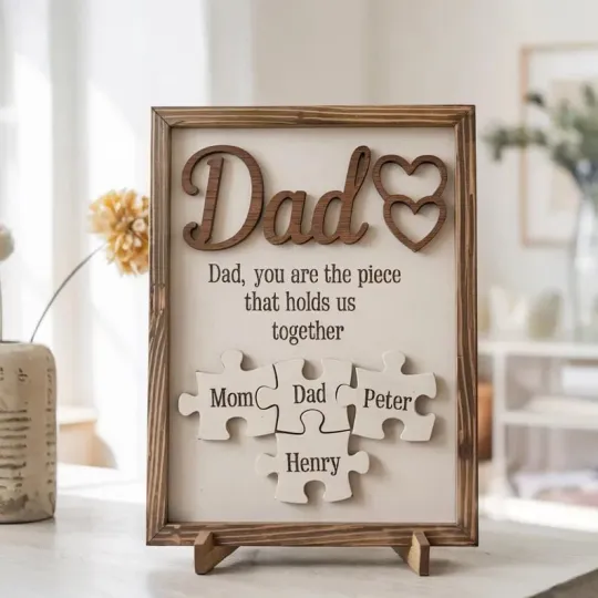 Custom Puzzle Sign for Dad | Father's Day Gift from Kids or Grandpa Gift