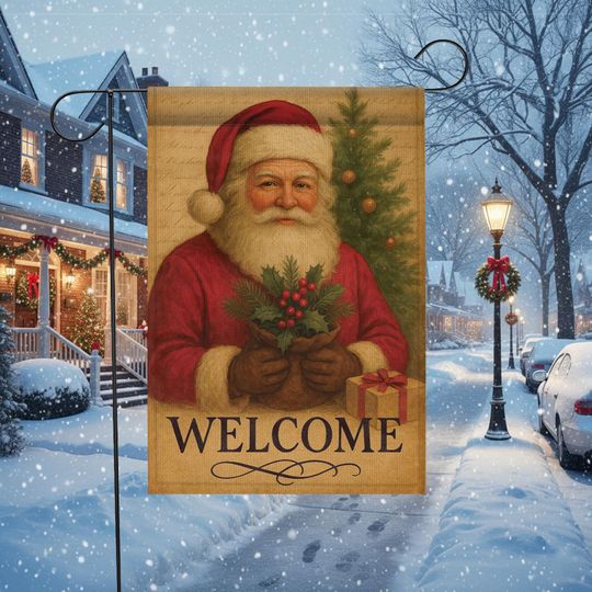 Discover Welcome Santa Garden Flag: Outdoor Christmas Flag