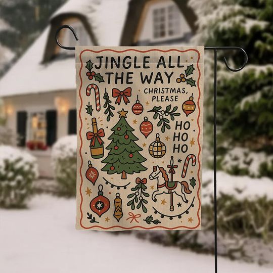 Discover Garden Flag  Jingle All the Way Christmas  Outdoor Yard Banner