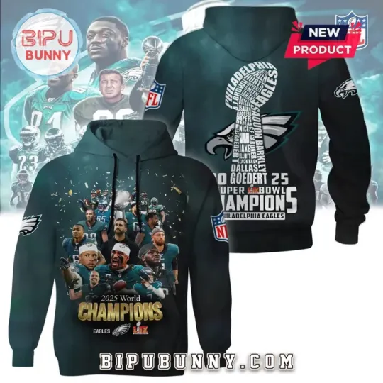 Discover Ph!l@del E@.gles 2025 World Champions Hoodie