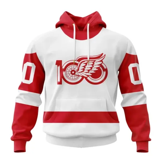Discover Personalized Detr!@oit Red W!@ings Hoodie Away With Centennial Logo Design