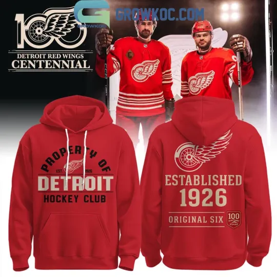 Discover Detr!@oit Red W!@ings Centennial 100 Years Hoodie Shirt