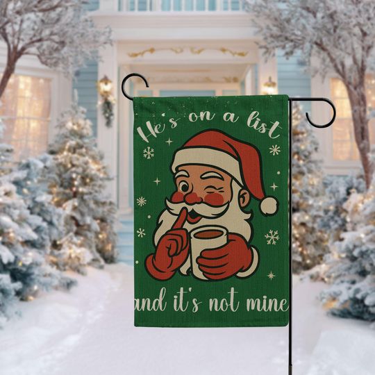 Discover Funny Santa Garden Flag, Christmas Holiday Yard Decor