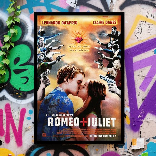 Discover Romeo and Juliet DiCaprio Movie Poster Wall Art Classic Film Poster Vertical Poster
