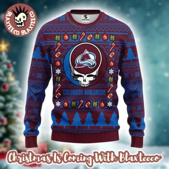 Grateful Dead Colorado.Avalanche Ugly Christmas Sweater
