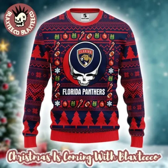 Grateful Dead NHL Florida Panther Ugly Christmas Sweater
