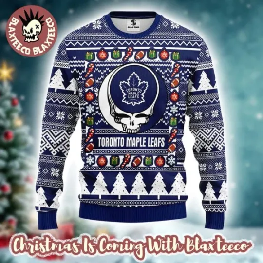 Grateful Dead NHL Toronto Maple Leaf Ugly Christmas Sweater