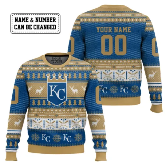 Discover Custom Name And Number Kansas City Royal Ugly Sweater Xmas Gift