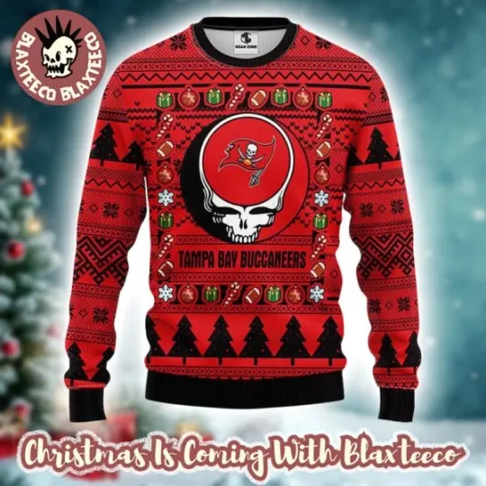Grateful Dead Tampa Bay Buccaneer Ugly Christmas Sweater