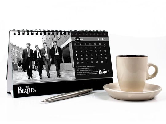 2026 Beatles Vertical Desk Calendar with Black and White Photography