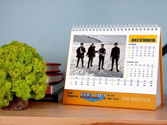 The Beatles Help! 2026 Vertical Desk Calendar - Vintage Film Tribute