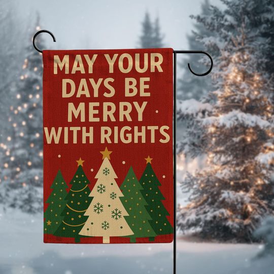 Discover Merry & Equal Days Garden Flag  Funny Christmas Yard Decor, Festive Holiday Outdoor Flag