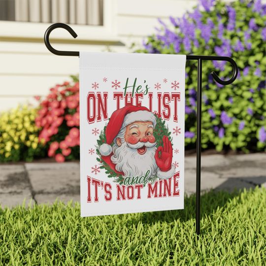 Discover Funny Anti-Trump Christmas Garden Flag, He's On A List White Santa Claus Flag, Liberal Values Xmas Decor, Anti MAGA Garden Flag,Leftist Xmas