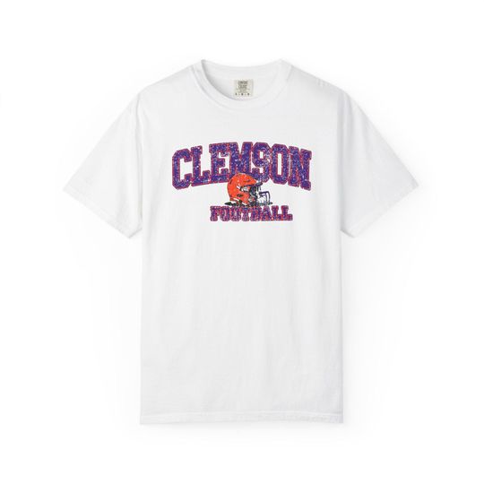 Clemson Football T-Shirt, Vintage Distressed Clemson Football Shirt, Retro College Game Day Tee, Fan Gift