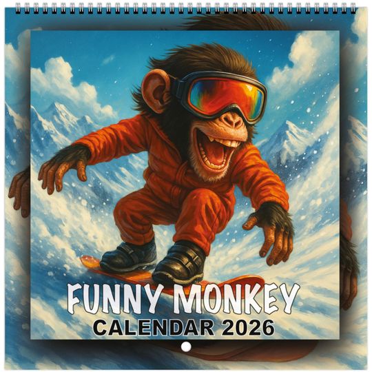 Discover Funny Monkeys Wall Calendar 2026 - Hilarious Monkey Photos