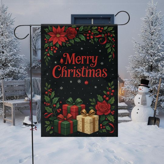 Discover Merry Christmas Garden Flag: Holiday Outdoor Yard Banner