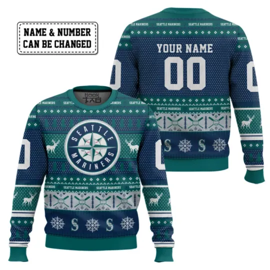 Discover Custom Name And Number Seattle.Mariner Ugly Sweater Unisex S-5XL