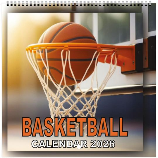 Discover Basketball Wall Calendar 2026 Vertical Wall Calendar for Home & Office
