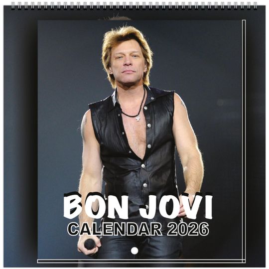 Discover Bon Jovi Wall Calendar 2026 Vertical Wall Calendar Rock Band Photography