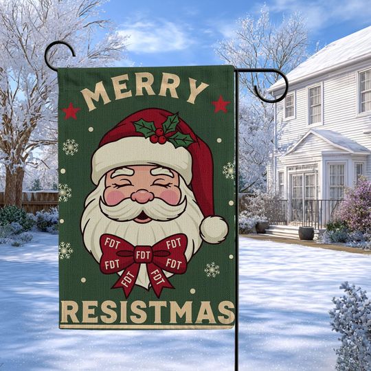 Discover Funny Santa Linen Garden Flag, Political Xmas Decor