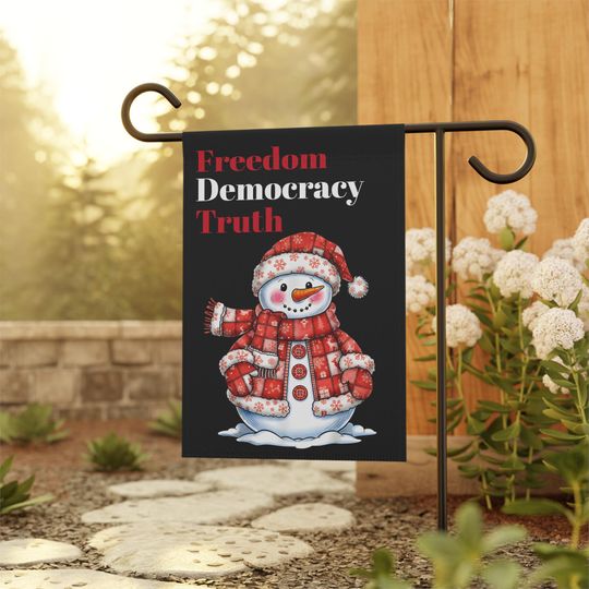 Discover FDT Christmas Garden Flag | Subtle Anti Trump Christmas Yard Flag | Anti Trump Holiday Yard Art | Anti MAGA Snowman Flag