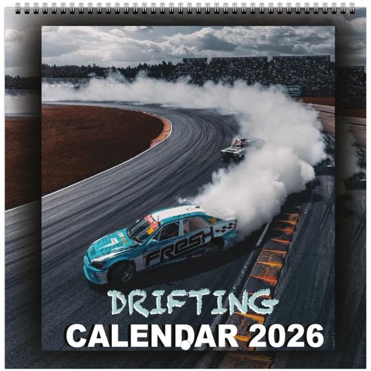 Discover Drifting Car Calendar 2026: Motorsport Wall Art (8.5 x 8.5 Inch)
