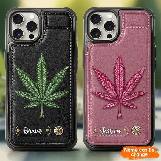Good Mood - Personalized Weed Wallet Phone Case, Good Mood PU Leather Phone Stand, Phone Cover Gift for Family Members, Christmas Gift