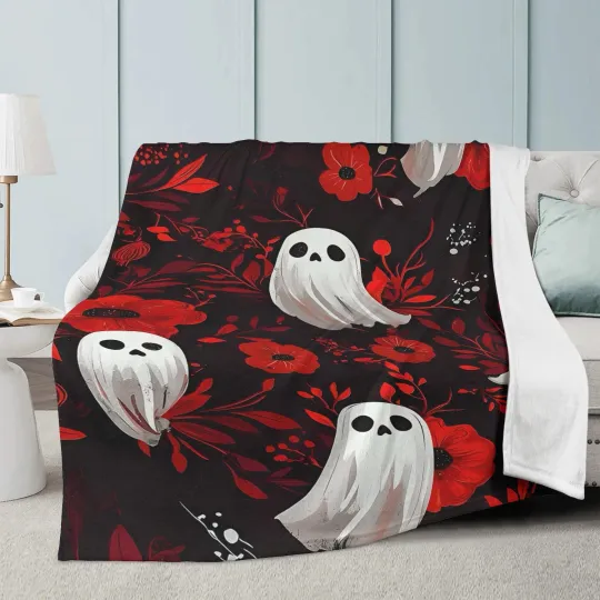 Discover Ghost Halloween Fleece Blanket Personalize Kid's Blanket, Halloween Gift Blanket