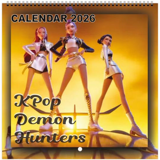 The KPop Demon Hunters Wall Calendar 2026 takes fans on a 12-month journey through the legendary world, 8.5  8.5 Inch, 12-Month Journey