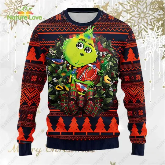 Discover Chicago Bars funny character Hug Football football Ugly Christmas Sweater