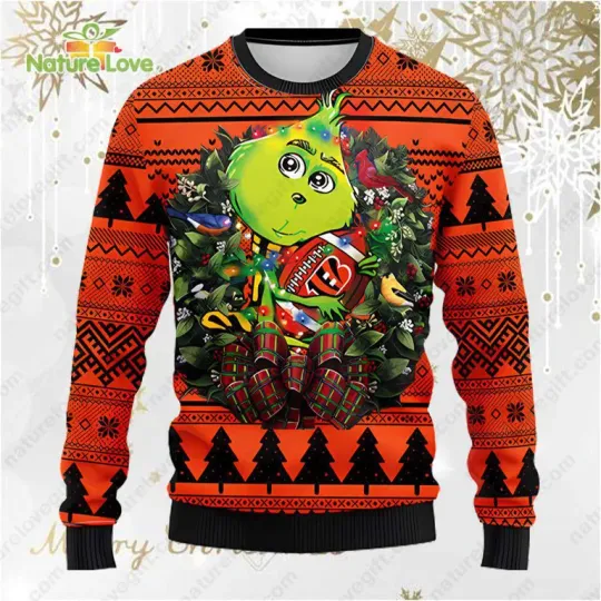 Discover Cincinnat Bngals funny character Hug Football football Ugly Christmas Sweater