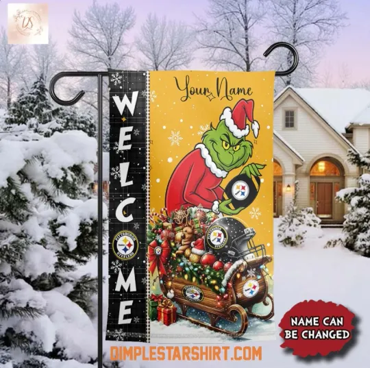 Discover Custom Name Pittsburgh Steeler The funny character Christmas Garden Flag