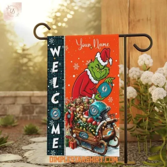 Miami Dolphin The funny character Christmas Garden Flag