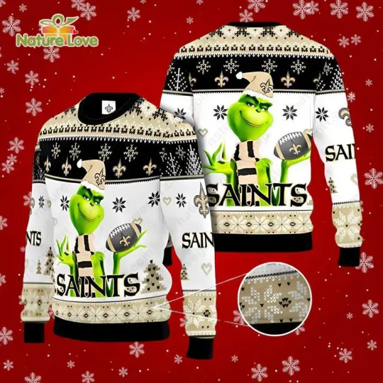 New Orleans Saints football funny character Ugly Christmas Sweater