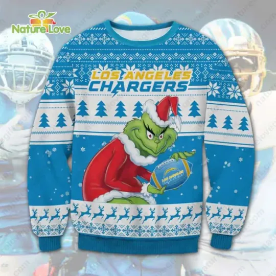 Discover The funny character Stole Ls Anglas Ch@rgrs football Ugly Christmas Sweater