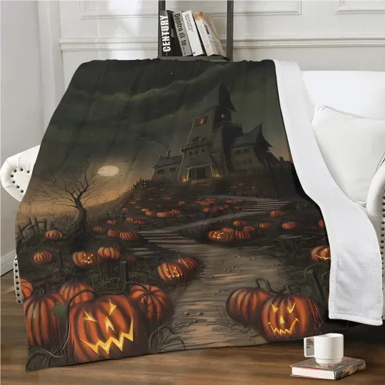 Discover Ghost Halloween Fleece Blanket Personalize Kid's Blanket, Halloween Gift Blanket