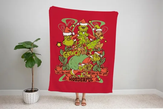Discover Funny Christmas funny character Blanket, Cozy Fleece Throw With funny character Print, Cute Holida