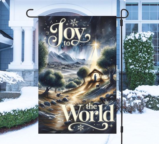 Discover Christmas Nativity Garden Flag Sublimation Design, Christian Quote Flag Template, Religious Festive PNG File, Faith Based Holiday Print