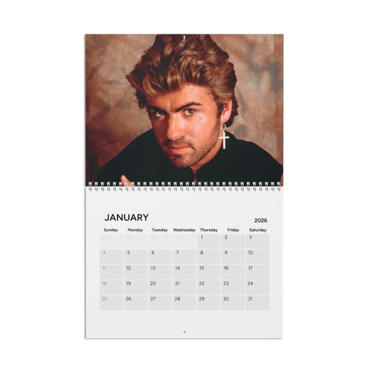 Discover George Michael 2026 Wall Calendar | Celebrity Photo Calendar | Wham Fan Gift | Christmas Gift